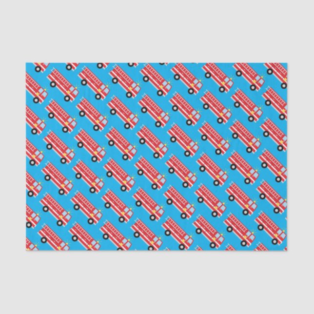 Fire Truck Birthday Party  Tissue Paper (Front)