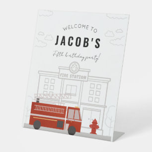 Fire Truck Birthday Party Welcome Sign 