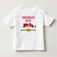 Fire Truck Birthday T-shirt Toddler Kid