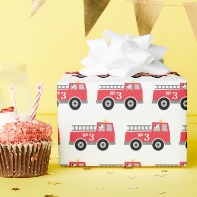 Fire Truck Birthday  Wrapping Paper (Birthday Party)