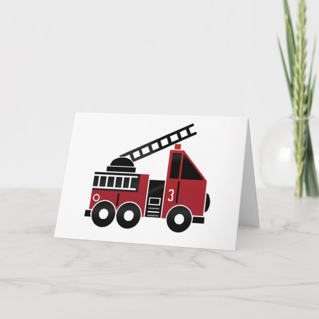 Fire truck blank greeting card (Front)