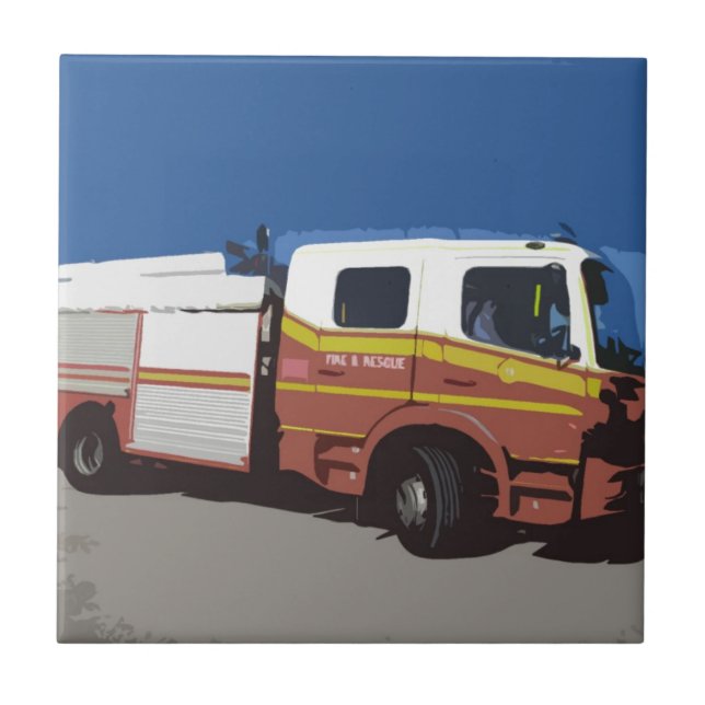 Fire Truck Ceramic Tile (Front)