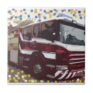 Fire Truck Ceramic Tile