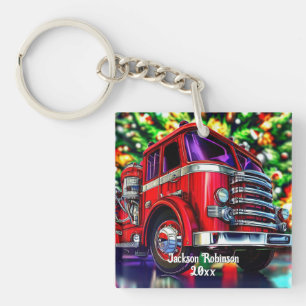  Fire Truck  Christmas Key Ring
