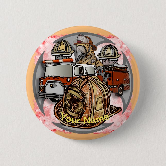 Fire Truck Cross Helmet  pin (Front)