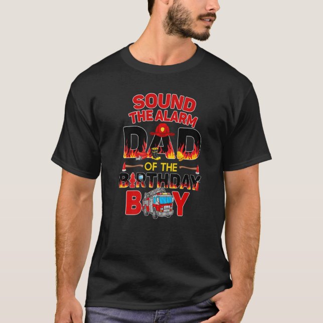 Fire Truck Dad Birthday  Firefighter Daddy Papa 3r T-Shirt (Front)