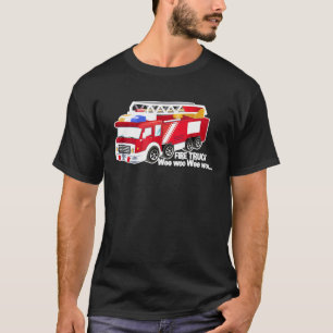 Fire Truck Engine Wee Woo T-Shirt for Toddlers Adu