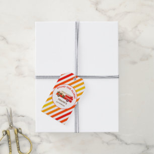 Fire Truck Fire Engine Birthday Gift Tags
