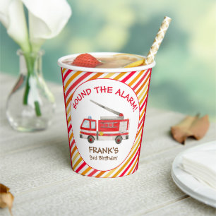 Fire Truck Fire Engine Birthday Party Paper Cups