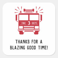 Fire Truck | Fire Engine Kids Birthday Thanks
