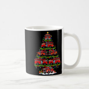 Fire Truck Firefighter Christmas Tree Lights Xmas  Coffee Mug
