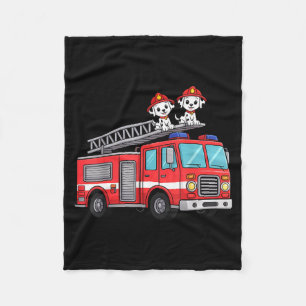 Fire Truck Firefighter Dalmatians Kids Graphic Art Fleece Blanket
