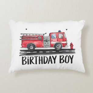 Fire Truck Firefighter The Birthday of Boy Family Decorative Cushion