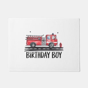 Fire Truck Firefighter The Birthday of Boy Family  Doormat