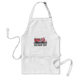 Fire Truck Firefighter The Birthday of Boy Family Standard Apron
