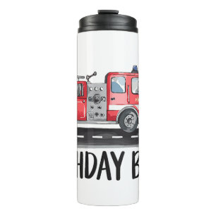 Fire Truck Firefighter The Birthday of Boy Family Thermal Tumbler