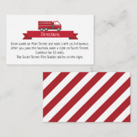 Fire Truck Insert Card for Firefighter Birthday