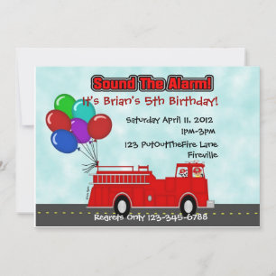 Fire Truck Invitation
