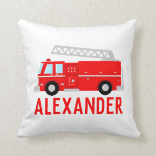 Fire Truck Kids Name Cushion