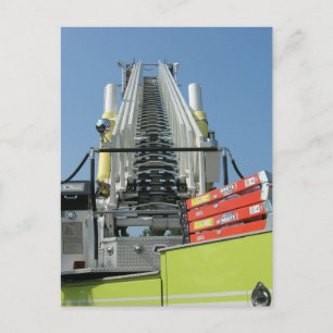 Fire Truck Ladder Postcard