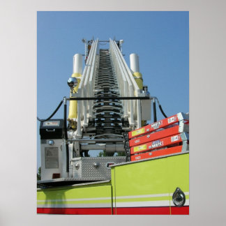 Fire Truck Ladder Poster