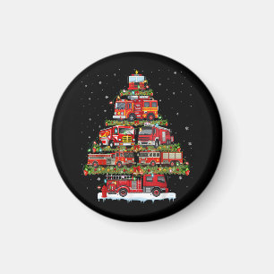 Fire Truck Lights Firefighter Fire Truck Christmas Magnet