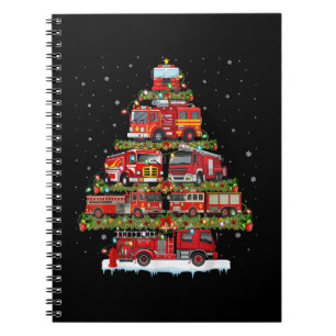 Fire Truck Lights Firefighter Fire Truck Christmas Notebook