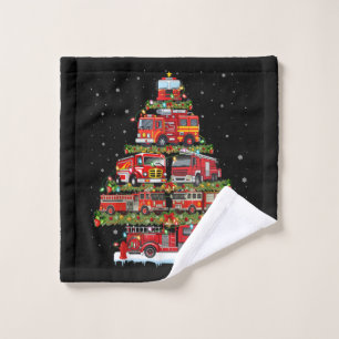 Fire Truck Lights Firefighter Fire Truck Christmas Wash Cloth