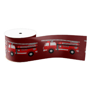 Fire truck Party Birthday Gift Gros Grain Ribbon Grosgrain Ribbon