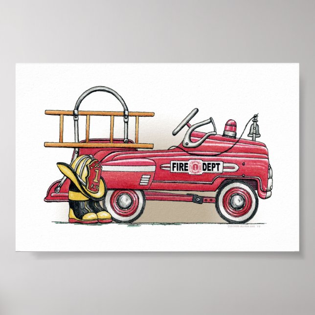 Fire Truck Pedal Car Poster (Front)