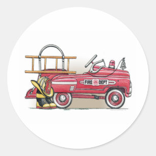 Fire Truck Pedal Car Sticker