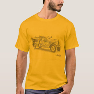 fire truck pencil drawing shirt