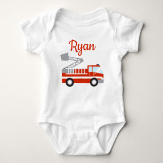 Fire Truck Personalised Baby Bodysuit
