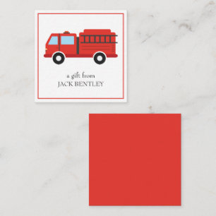 Fire Truck Personalised Gift Enclosure Cards