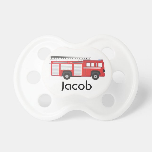 Fire Truck | Personalised Pacifier (Front)