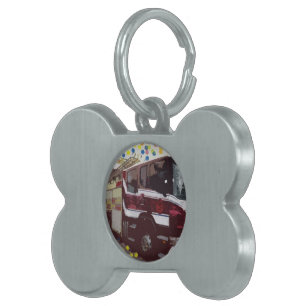Fire Truck Pet ID Tag