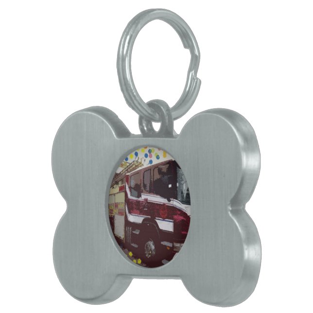 Fire Truck Pet ID Tag (Front Right)