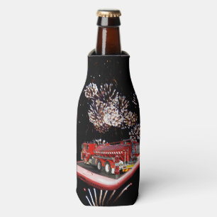 Fire Truck Popout Art With Fire Works, Bottle Cooler
