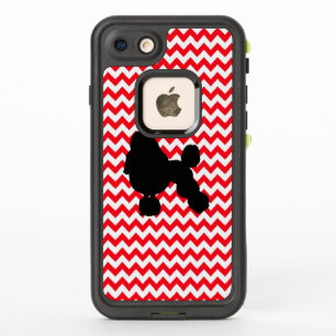 Fire Truck Red Chevron With Poodle Silhouette