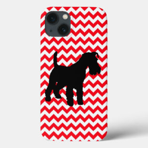 Fire Truck Red Zig Zag With Schnauzer iPhone 13 Case