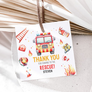 Fire Truck Sound the Alarm Baby Shower Favour Tags