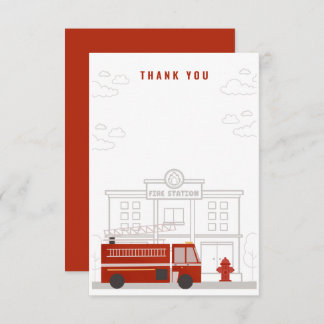 Fire Truck Thank You Card