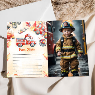 Fire Truck Time Capsule Note Message Card