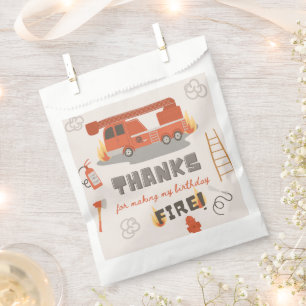 Fire Truck Treat Bag   Fire Birthday Favor
