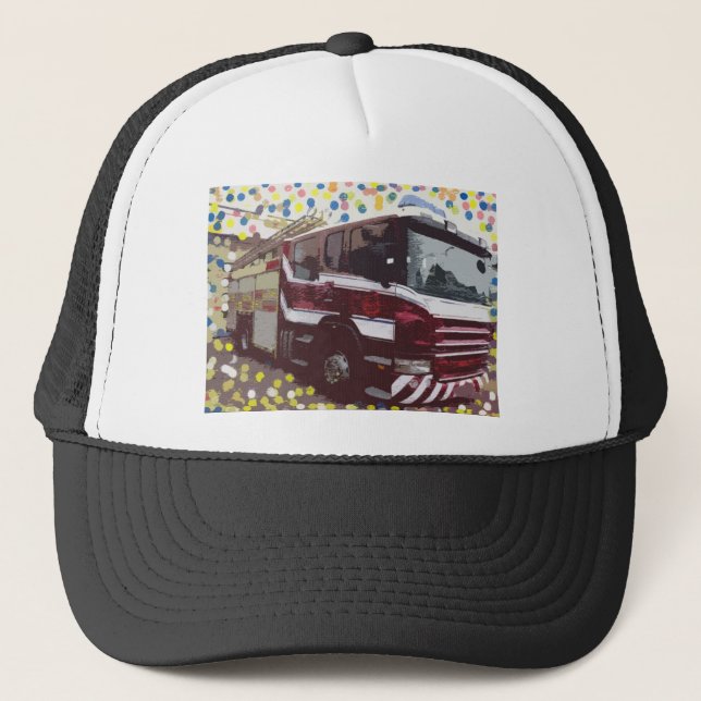 Fire Truck Trucker Hat (Front)