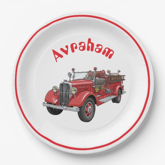 Fire truck upsherin plate (Front)