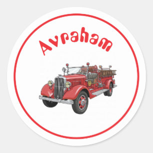 Fire truck upsherin sticker