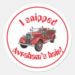 Fire truck upsherin sticker