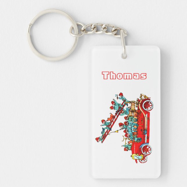 Fire Truck with Kids Keychain (Front)
