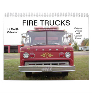 Fire Trucks - 12 Month Calendar